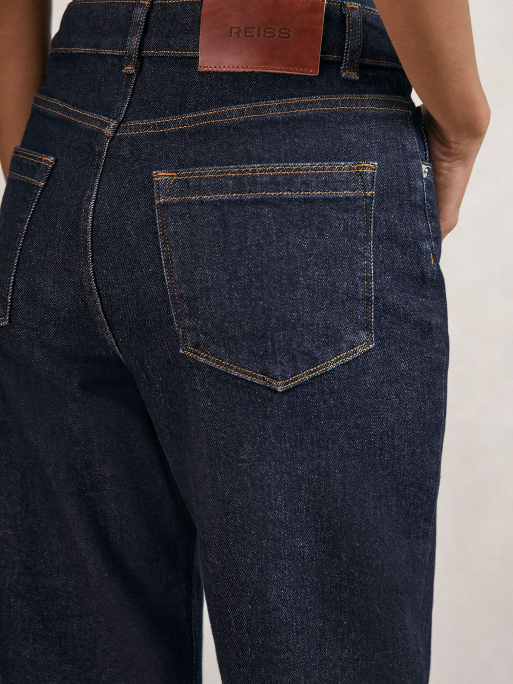 Petite Mid-Rise Straight-Leg Jeans Dark Blue | Women