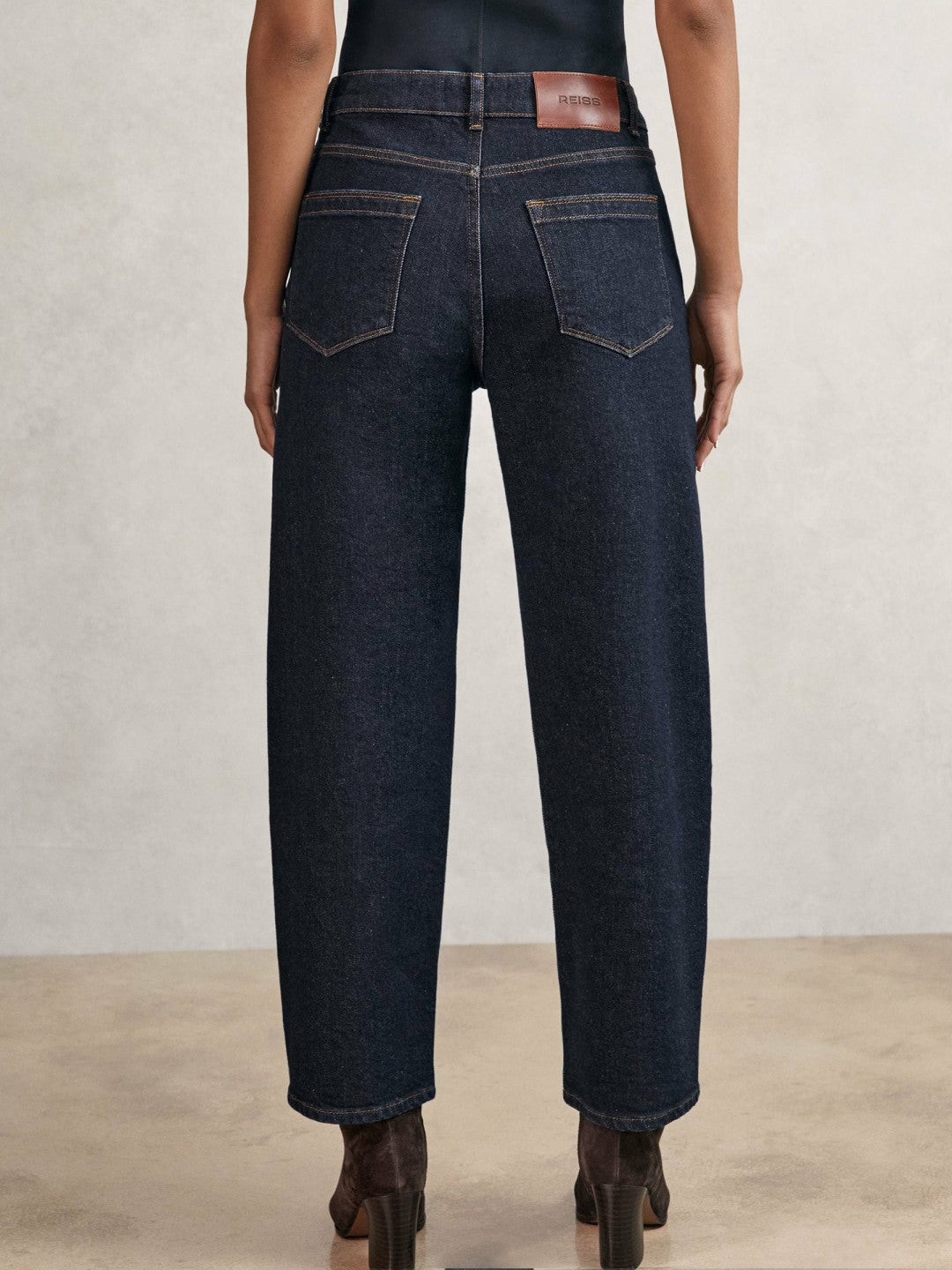 Petite Mid-Rise Straight-Leg Jeans Dark Blue | Women