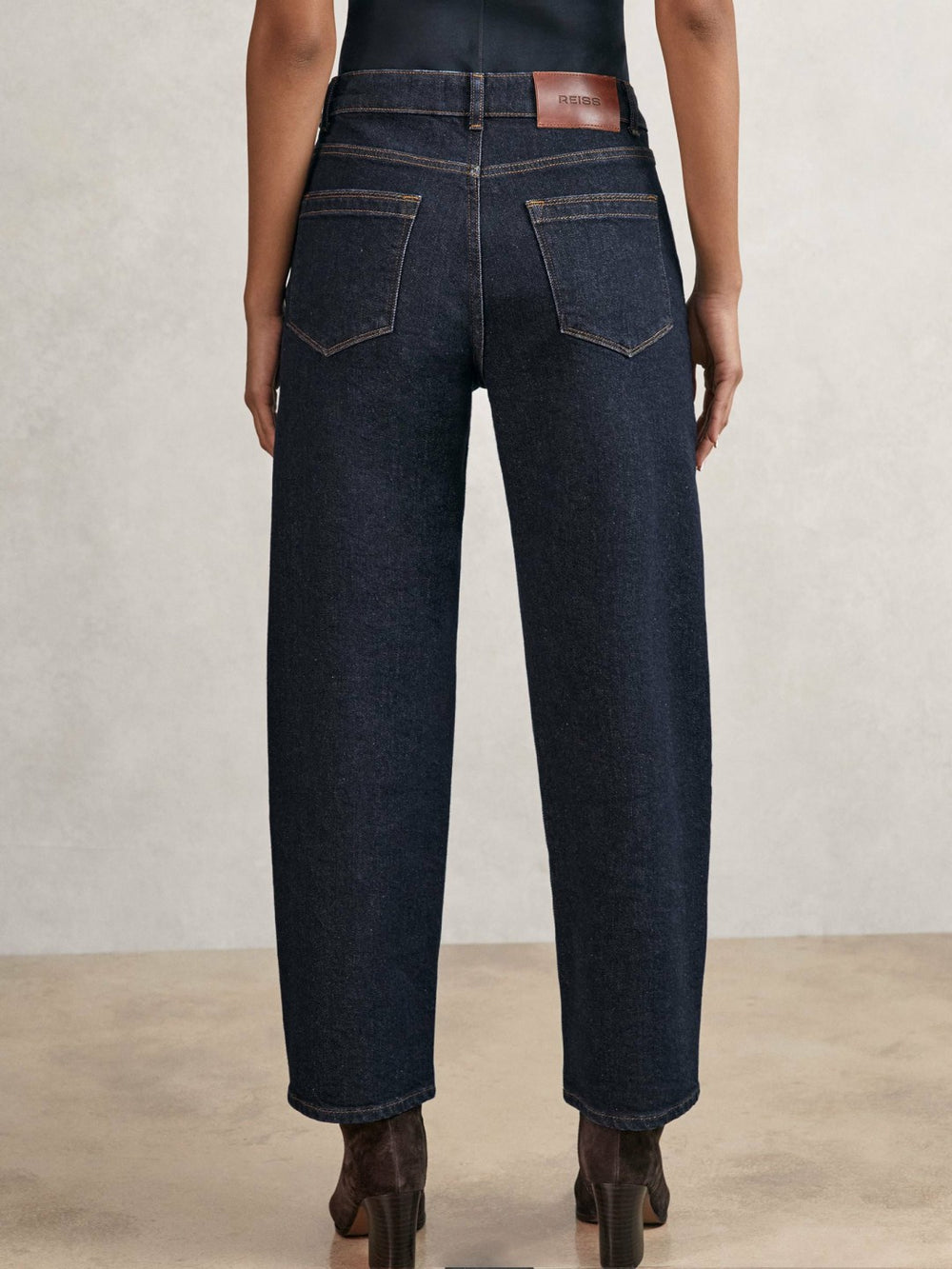 Petite Mid-Rise Straight-Leg Jeans Dark Blue | Women