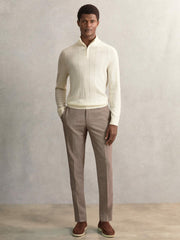 Merino Wool Wide-Rib Half-Zip Jumper Bianco | Men