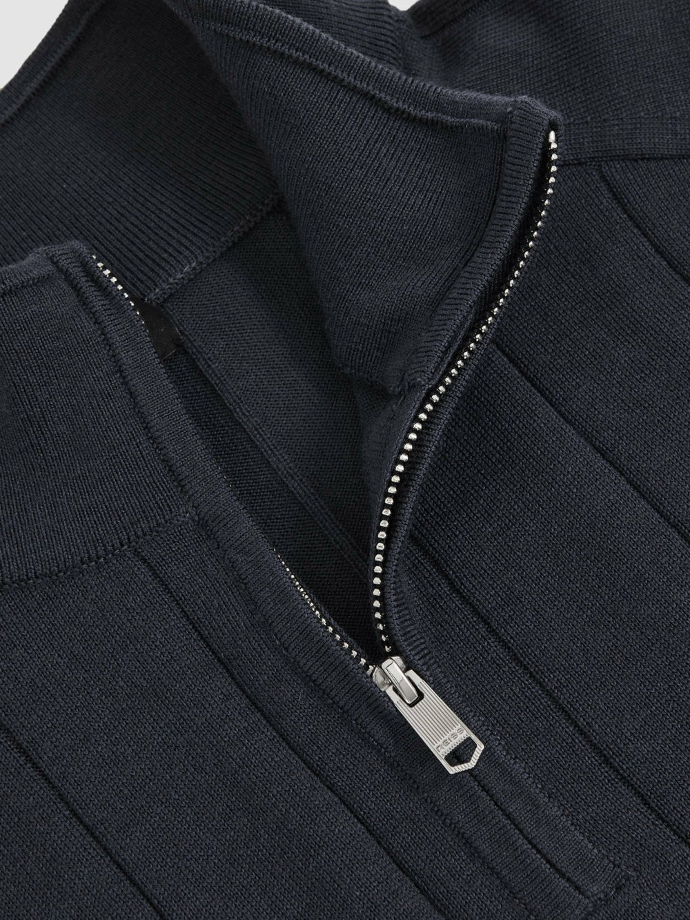 Merino Wool Wide-Rib Half-Zip Jumper Airforce Blue | Men