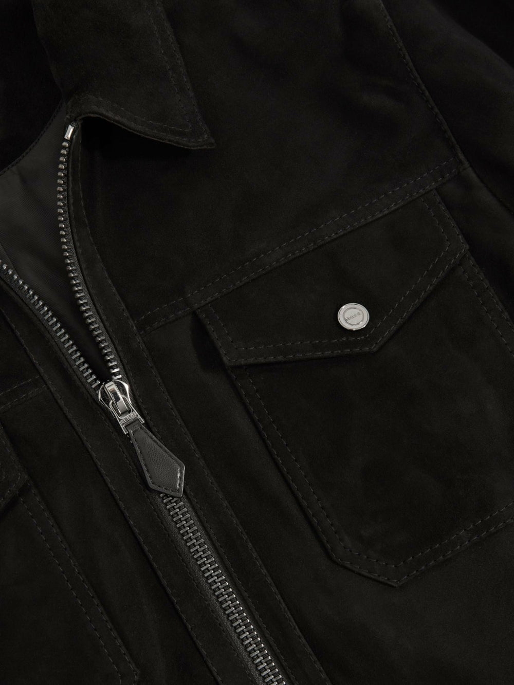 Suede Zip Through Jacket Black | Men