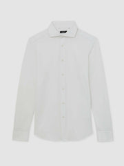 Cotton-Blend Jersey Cutaway-Collar Shirt White | Men