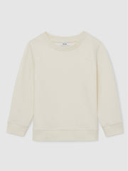 9-13 yrs Cotton-Blend Textured Sweatshirt Off White | Children & Baby