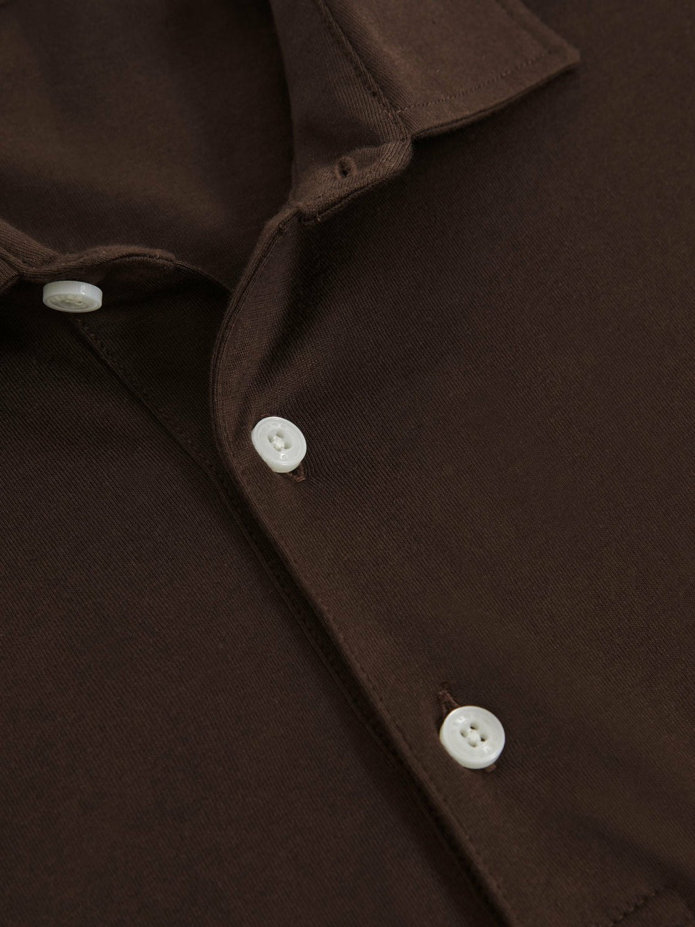 Cotton-Jersey Long Sleeve Polo Shirt Brown | Men
