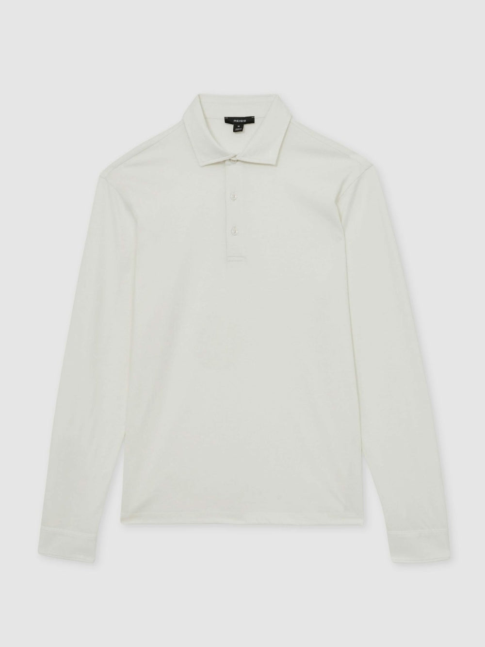 Cotton-Jersey Long Sleeve Polo Shirt White | Men