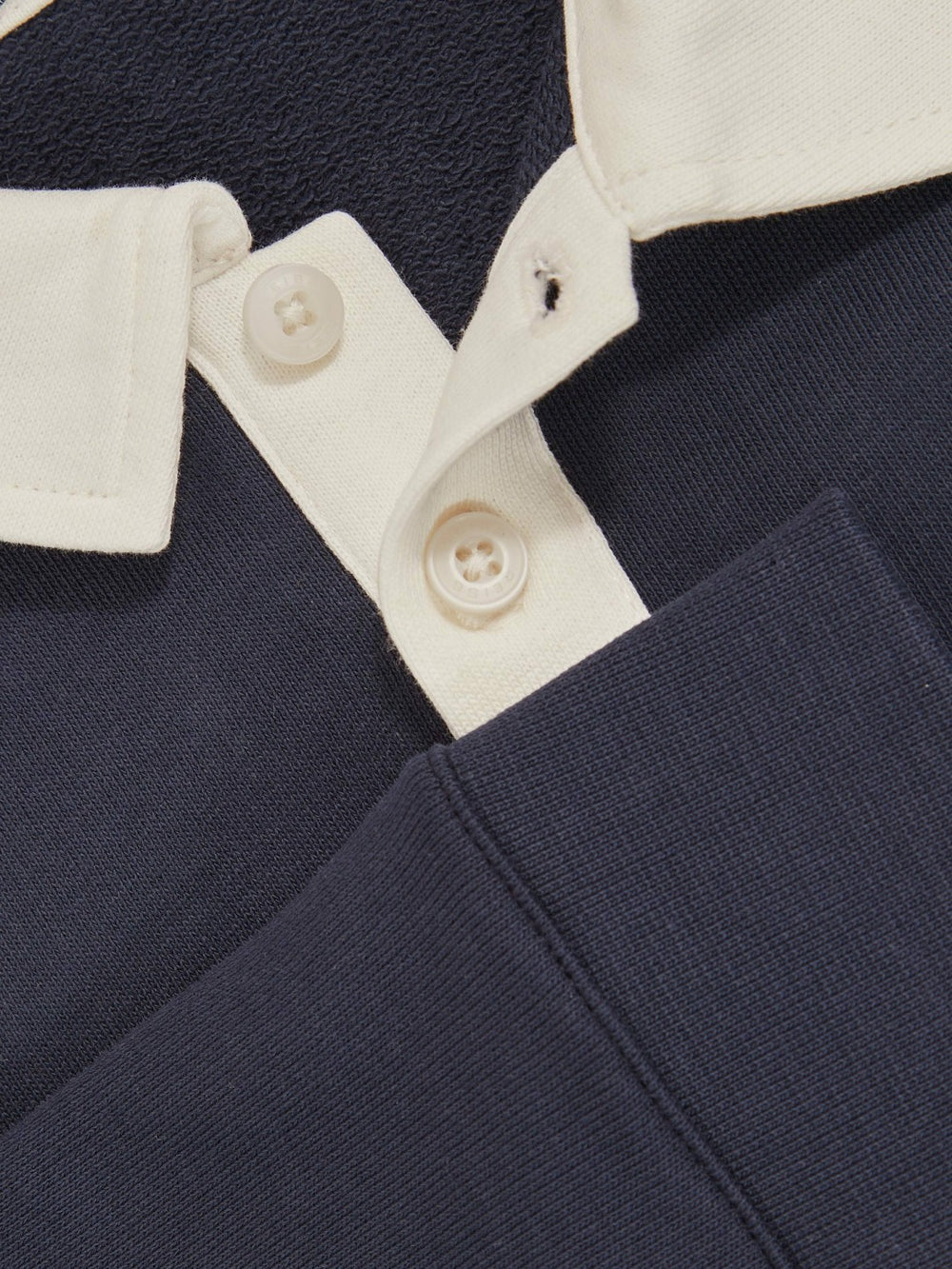Cotton Half-Button Rugby Polo Shirt Navy/White | Children & Baby