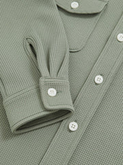 3-9 yrs Waffle-Textured Twin-Pocket Overshirt Sage | Children & Baby