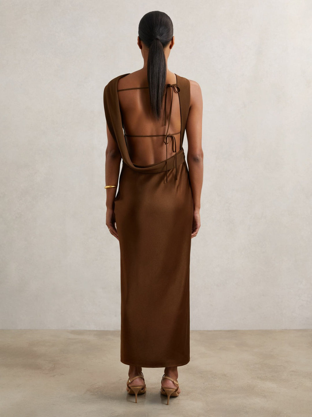 Back Detail Midi Dress Bronze | Women