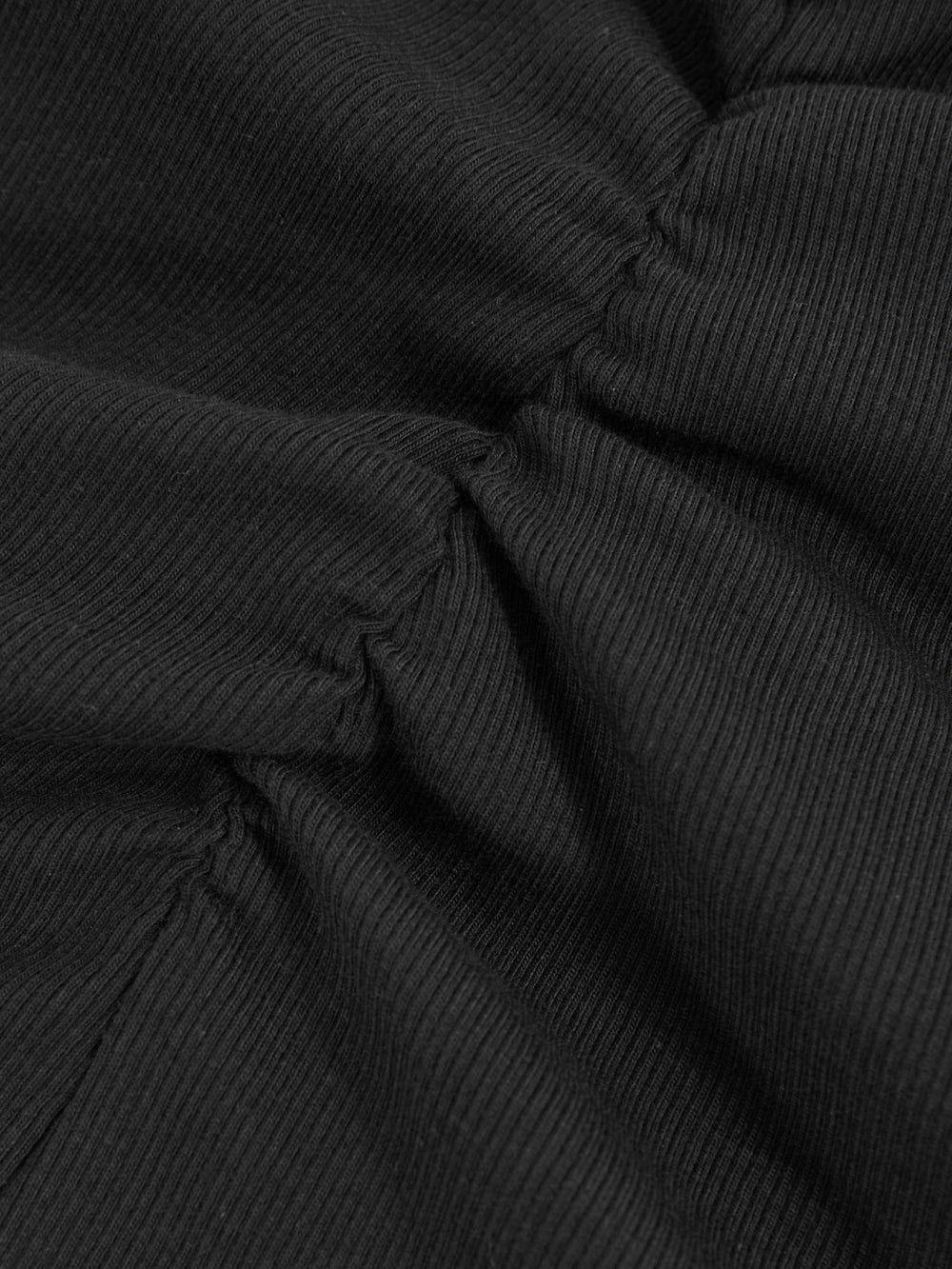 Cotton Long-Sleeve Ruched T-Shirt with Stretch Black | Women