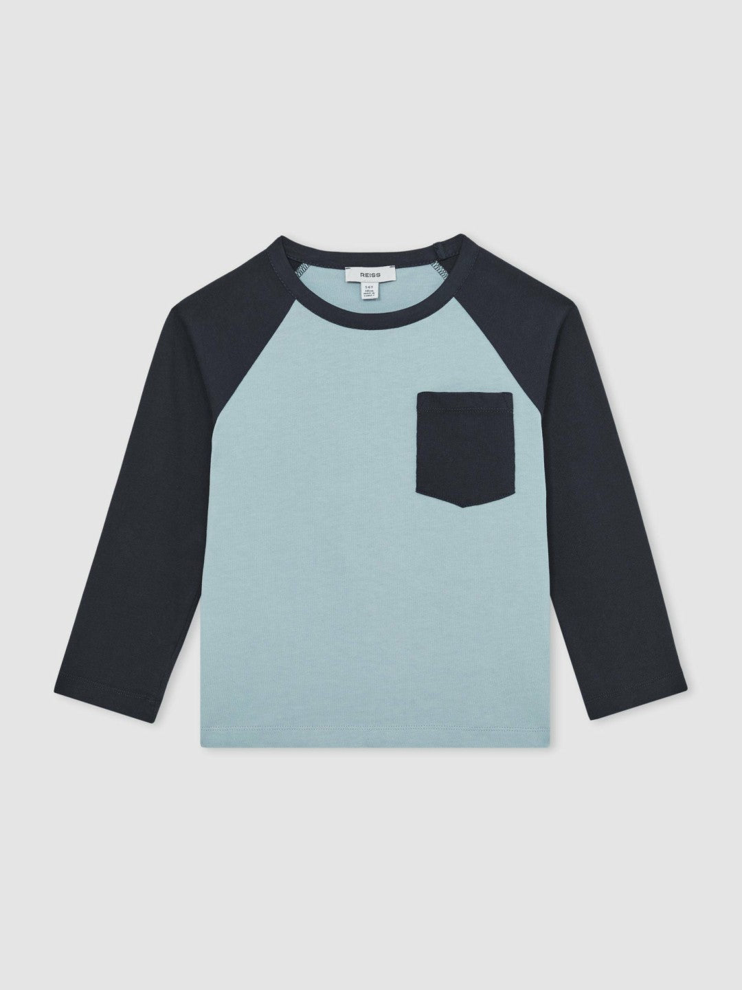 13-14 yrs Cotton Colour-Block Long-Sleeve T-Shirt Navy Blue | Children & Baby