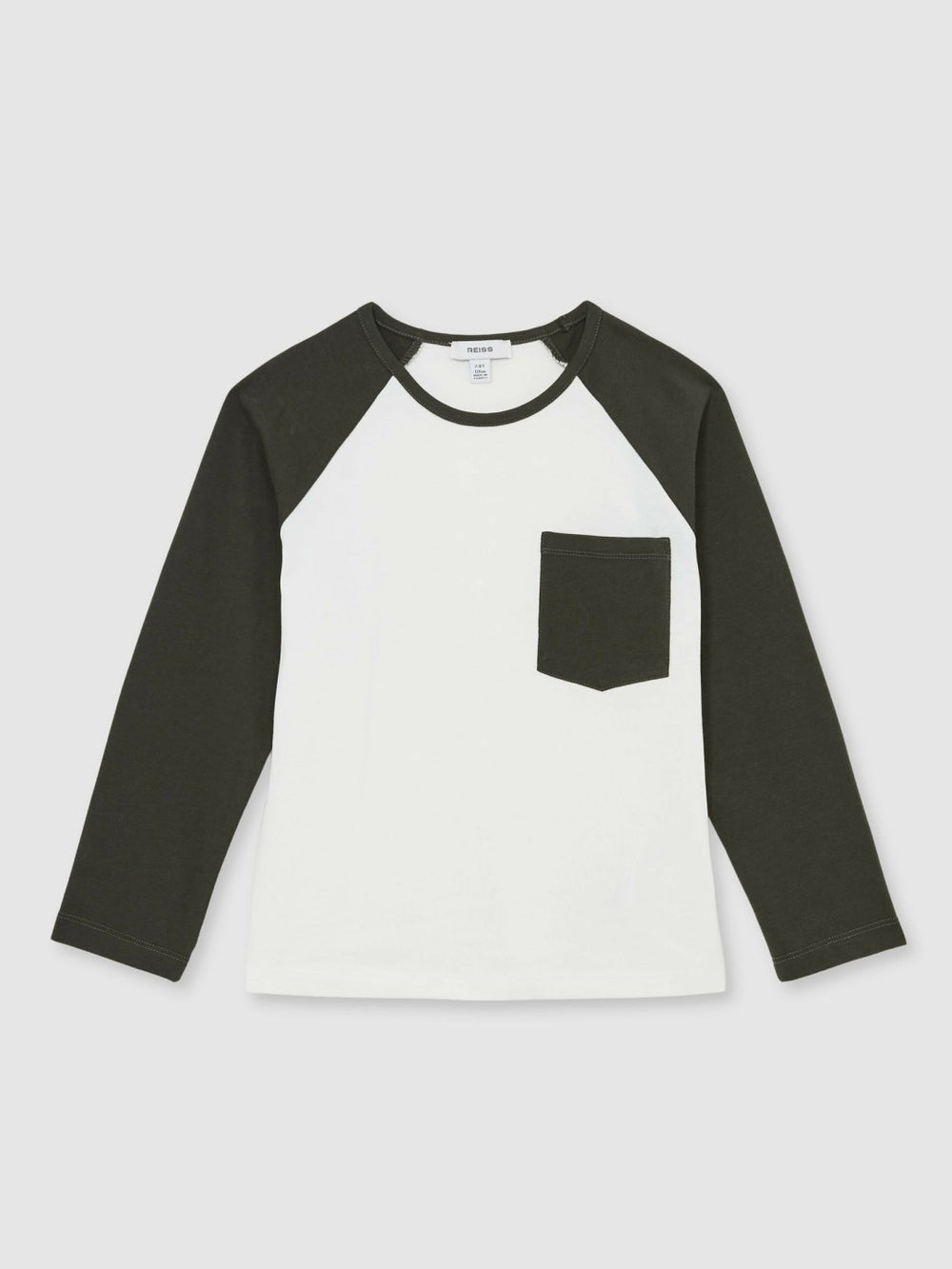 9-13 yrs Cotton Colour-Block Long-Sleeve T-Shirt Green | Children & Baby